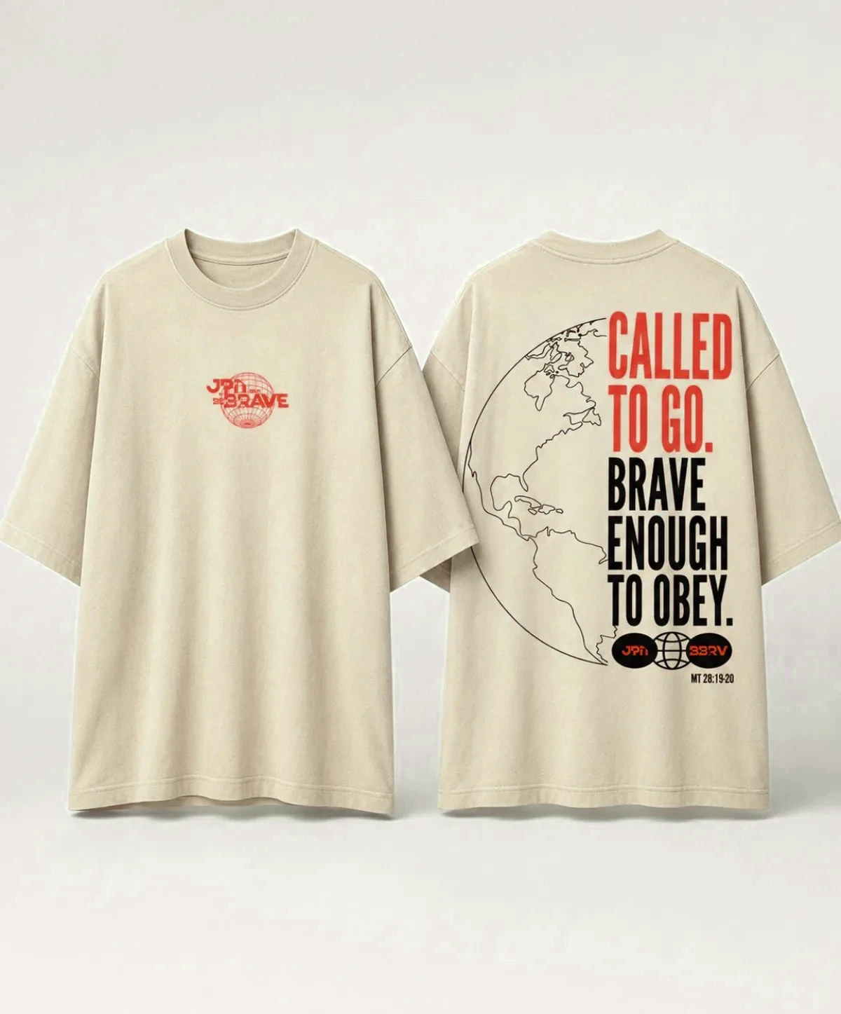 Camiseta Areia: frente e costas